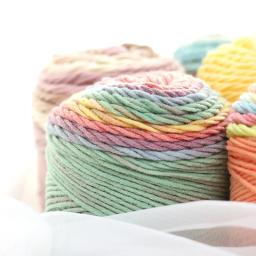 Fio de algodão de malha manual DIY, Rainbow Cake Yarn, tingimento de segmento, 5 fios de leite, 100g, 1PC - Image 5