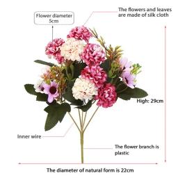 15 cabeças peônia artificial seda flores falsas buquê de casamento festa em casa flor decorativa - Image 2