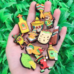Encantos do Frango Mexicano, Taco, Cacto, Acessórios de PVC, Sapatos Fivela, Decorações para Crianças, Presente de Natal, Nova Chegada, 1-19PCs - Image 2
