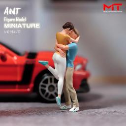 Modelo de cena sem pintura, Miniaturas Figurinhas, Menino e Menina Abraço Proposta, Lover Kissing, 1:87, 1:64, 1/43, 24 - Image 4