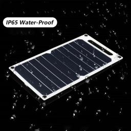 Painel solar com USB, impermeável, caminhadas ao ar livre e camping, bateria portátil, banco de carregamento do telefone móvel, 30W, 6.8V - Image 5