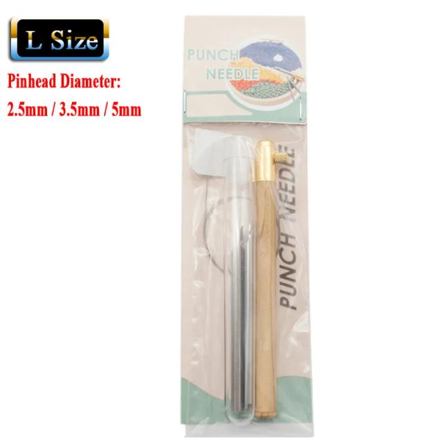 Kit de Ferramentas de Artesanato: Punho de Madeira com Agulhas para Bordado e Teceção DIY