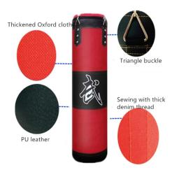 Saco De Boxe Resistente Para Ginásio Em Casa, Saco De Perfuração Pendurado, Sandbag Crossfit, Pontapé Vazio-Pesado, Saco De Areia Muay Thai, 100cm, 80cm - Image 2