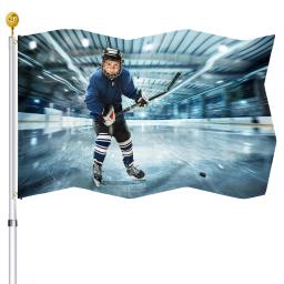Bandeira de jogador de hóquei, presentes para meninos, adolescentes, homem, estádio, jardim, casa, festa interna, ambiente externo, sala de estar, decoração, quintal - Image 3