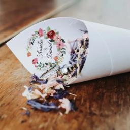 Cones confete com nomes, doces pétala, confete natural, qualquer texto, personalizado para celebrações, decoração do casamento, 30 pçs/lote - Image 3