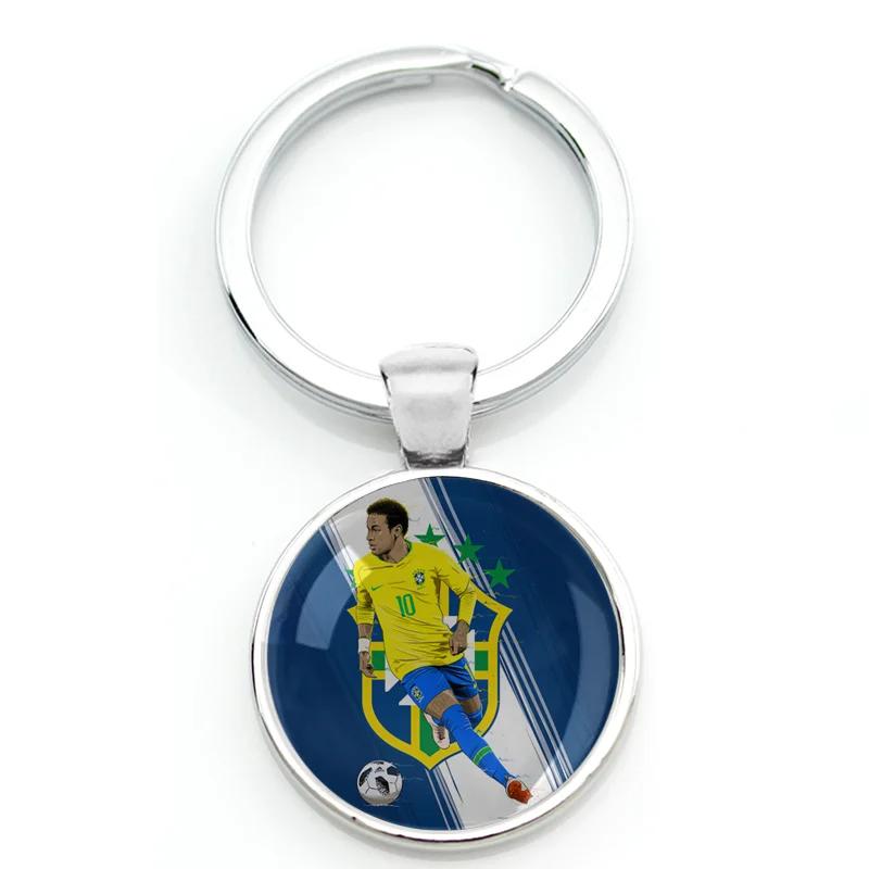 Bandeira do Brasil Chaveiro Chaveiro, Jogador de Futebol Sports Star, Corrente Chave Do Futebol, Anel Acessórios, Saco Pingente, Presente para Fãs - Image 1