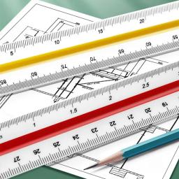 Régua Escala Triangular Técnica, Papelaria para Medição Arquiteto Desenho e Desenho, 30cm - Image 1