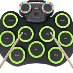 Midi bateria eletrônica instrumento musical almofada de silicone percussão bateria eletrônica portátil elektronische trommel tambor módulo - Image 2