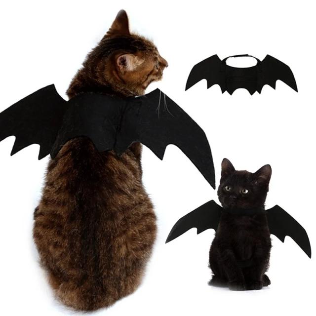 Arnes de Asa de Morcego Pretas para Pets, Fantasia de Halloween para Cães e Gatos em Festas Charmosas