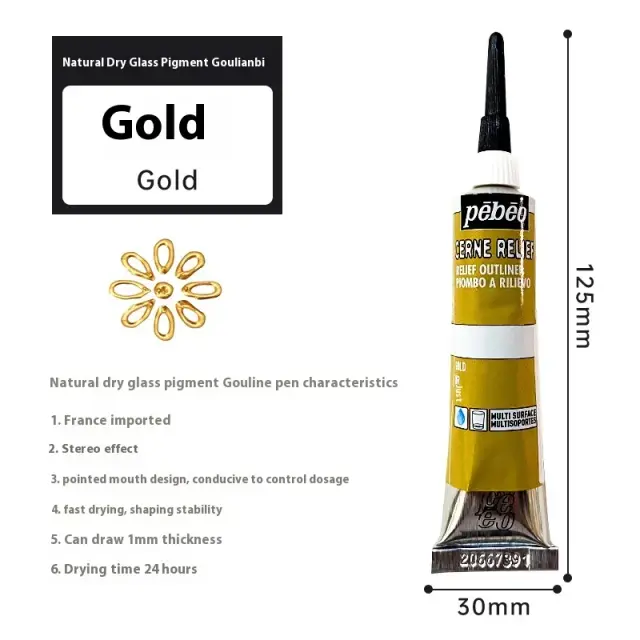 Tubo de Tinta Acrílica Impermeável de 20 ml para Madeira, Tela, Tecido e Pigmentos de Vidro Rich