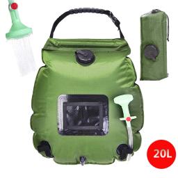 Saco de banho solar dobrável Saco de armazenamento de água para acampamento ao ar livre Caminhadas, Mangueira de hidratação, Chuveiro de alta capacidade de 20L - Image 2