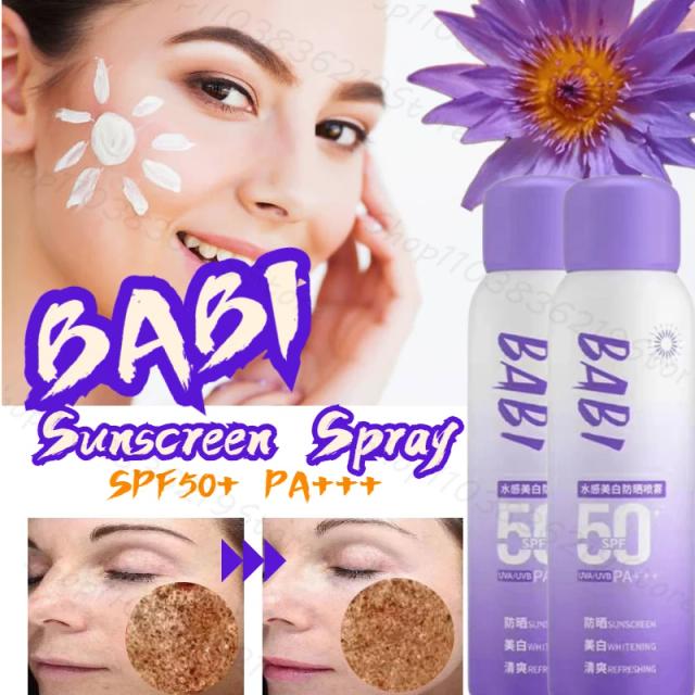 Proteção Solar Refrescante Babi-SPF50: Spray Corporal e Facial com Ação Aquática e Alta Proteção UV PA++++ 150ml