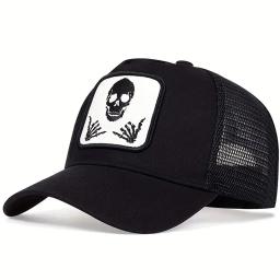Unisex boné de beisebol com design do crânio e do dedo, ajustável, casual, para o exterior, primavera e verão, 666 - Image 4
