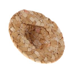 Mais novo 1pc artesanal palha tecido chapéu ajustável para papagaio aves acessórios moda dropshipping - Image 4