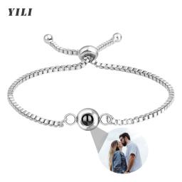 Foto personalizada pulseira com imagem dentro, projeção de foto personalizada, pulseiras círculo para mulheres, homens, casal - Image 1
