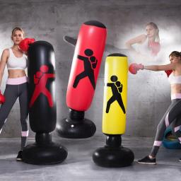 Saco de boxe inflável para crianças e adultos 63 "de altura boxe explodir saco de boxe autônomo conjunto de presente - Image 1