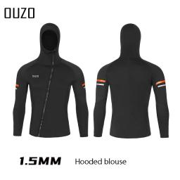 Jaqueta de mergulho em neoprene masculina com fecho frontal, terno de surf, manga comprida, mergulho, roupa de mergulho livre, 1,5mm, fato - Image 3