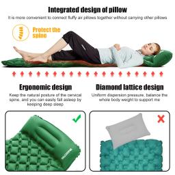 PACOONE Outdoor Camping Sleeping Pad Ultraleve Air Mat Colchão inflável com travesseiros Embutido Inflator Bomba de viagem Caminhadas - Image 5