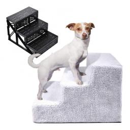 Animais de estimação antiderrapante escalada 3 etapas pano de pelúcia escadas para cães gatos removíveis cama cães escadas escada produtos - Image 5
