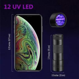 Lanterna UV portátil LED, Luz Negra, Tocha Ultravioleta, Detector Blacklight para Urina Dog, Pet, Mancha e Bed Bug, 395 nm, 12 21 51 - Image 6