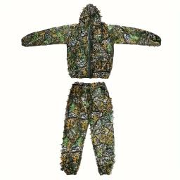 Terno Ghillie 3D infantil, roupas de camuflagem, robe de caça, folhas de caça, roupas de caçador - Image 3