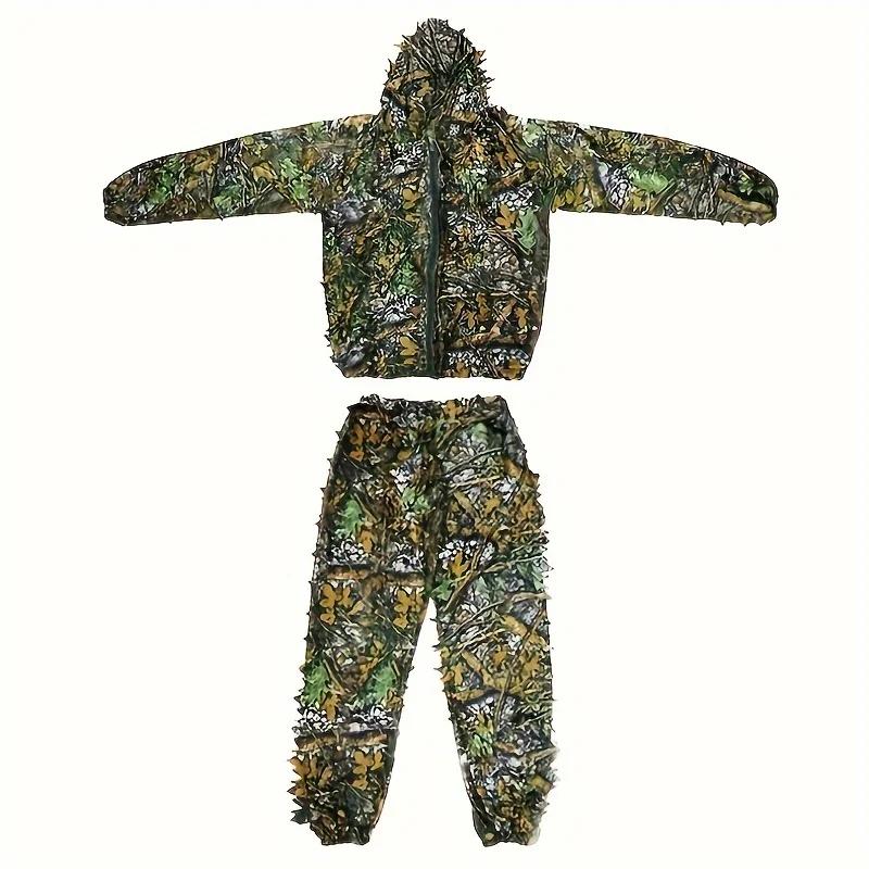 Terno Ghillie 3D infantil, roupas de camuflagem, robe de caça, folhas de caça, roupas de caçador - Image 1