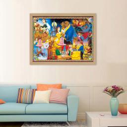 Disney kit de pintura para adultos beleza e a besta pintura a óleo por números dos desenhos animados colorido lona acrílico pintado à mão presente diy - Image 3
