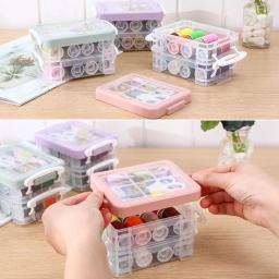 Kit de Costura Multifuncional Portátil, Caixa De Armazenamento De Linhas De Costura, Fita De Agulha, Tesoura, Roscas, Caso Organizador, 30Pcs por Caixa - Image 5