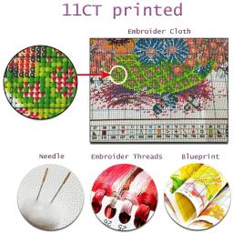Meian foto personalizada própria imagem conjunto de ponto cruz kit bordado 11ct algodão ou linha de seda pintura diy bordado tela impressa - Image 5