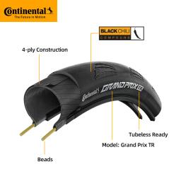Continental grand prix tr pneus de bicicleta de estrada 700c tubeless clincher pneu 700x28 700x30 blackchili composto acessórios da bicicleta - Image 2