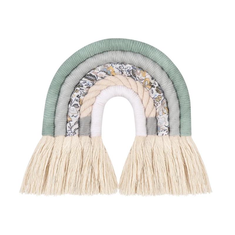 Macde macem forma de arco-íris, ornamento de corda tecida à mão para decoração de parede, quarto de bebê, casa, berçário, faça você mesmo - Image 1