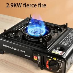 Ignição automática Fogão a Gás Portátil, Grande Firepower, Windproof, Economia de Energia, Liga, Dupla Utilização, Camping Abastecimento - Image 4