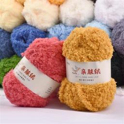 Fio de chenille para tricô manual, veludo coral fino macio, fios de toalha, fios de crochê, suéteres DIY, bonecas, 50g por pacote - Image 1