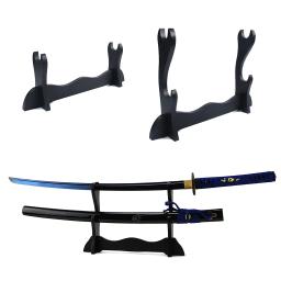 Grande espada expositor titular 1/2 camada de madeira samurai espada desktop rack exibição para katana wakizashi tanto varinha organizador - Image 1
