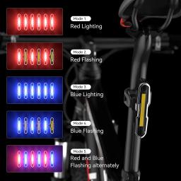 Luz traseira da bicicleta ultra brilhante usb recarregável de alta intensidade led cauda luz acessórios para ciclismo mountain bike luz - Image 2