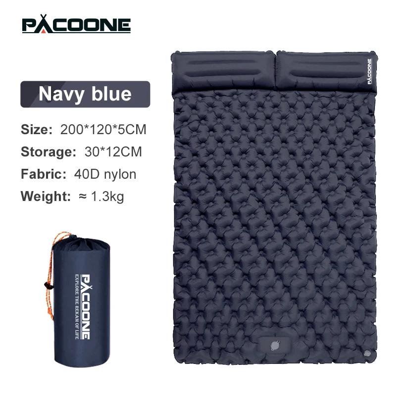 PACOONE-Outdoor Camping Duplo colchão inflável, Extra ampla almofada de dormir, Ultraleve cama dobrável, esteira de dormir, esteira do curso do carro - Image 1