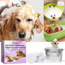 Pet Bath Shower Limpeza Comprimidos efervescentes, adequados para cães e gatos, remove odores e redefine, suavizar o cabelo - Image 1