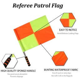 Futebol árbitro bandeira e saco de armazenamento, Bandeira de linha, Competição Match Equipment, Competição, Campo, Profissional - Image 3