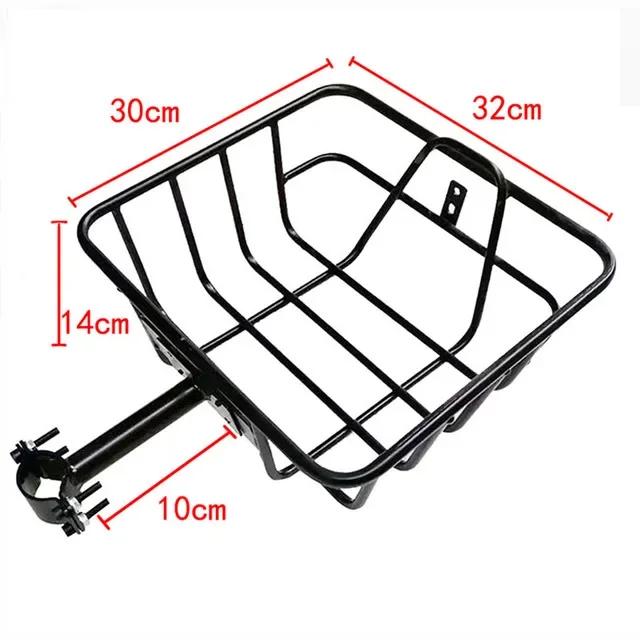 Cesta Dianteira e Traseira de Aço Durável para Bicicleta Elétrica com Suporte Universal e Canhões Dobráveis