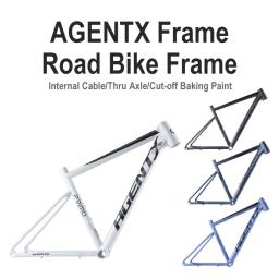Agentx 700c quadro de bicicleta estrada ultraleve liga alumínio roteamento interno mountain bike 142x12mm através do eixo racetrack quadro da bicicleta - Image 1