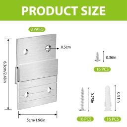 Francês Cleat Hanger Heavy Duty Metal Hanger, foto Rack, Art Frame, Hardware de parede, Z-Barfor gancho espelho, fácil instalação, 5in, 1 conjunto - Image 6
