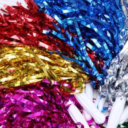 12 PCS Acessórios de futebol Poms de futebol Cheer Pompons Flash Bulk Criança Cheerleader - Image 6