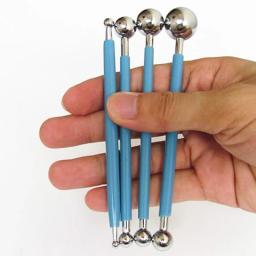 4 pçs ferramenta de escultura em cerâmica escultura escultura cerâmica modelagem brinquedos de argila de polímero ferramentas de metal bola bolo decoração ferramenta - Image 5