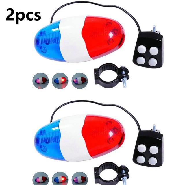 Sirene LED para Bicicleta com Luz Sonora, Buzina Elétrica e 4 Sons de Alerta