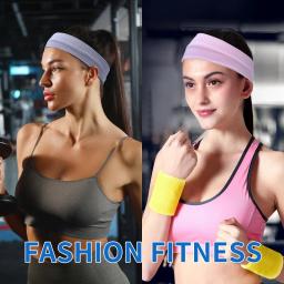 Headbands elásticas esportivas para mulheres, elásticas, doces, moda, sweatbands para fitness, ioga, corrida, ciclismo, pacote 10 - Image 2