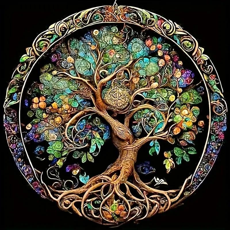 Tree of Life Kit de Pintura Diamante, Kit de Arte Diamante 5D, Arte e Artesanato com Diamantes e Pedras Preciosas, Decoração de Parede - Image 1