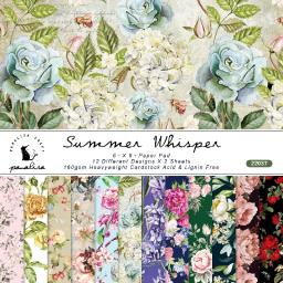12 folhas de papel para scrapbooking com estampa de flores, cartão de papel de fundo vintage para artesanato de arte diy, material de colagem artesanal - Image 5