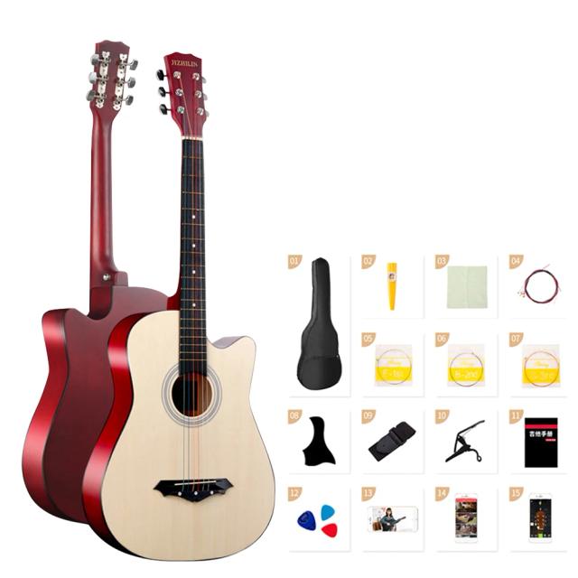 Guitarra Acústica de 38" com Kit Completo e Gig Bag - Ideal para Iniciantes e Adultos, Feita de Madeira de Alta Qualidade