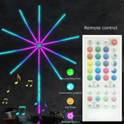 Fogos de artifício LED Strip Light, Música Control, Sinfonia, RGB, Sonho, Meteor Lamp, Kit completo, Casamento, Natal - Image 4