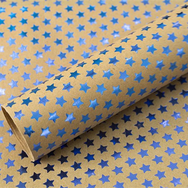 Papel de Embalagem Retro Kraft para Presentes Florais - Ideal para Natal e Decoração de Ano Novo - 50x70cm
